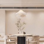 Hem & Trädgård > Belysning > Belysningsarmaturer > Taklampor Japandi-inspirerad tygpendellampa