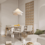 Hem & Trädgård > Belysning > Belysningsarmaturer > Taklampor Japandi-inspirerad tygpendellampa