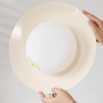 Hem & Trädgård > Belysning > Belysningsarmaturer > Taklampor Japansk Hänglampa i Krämfärgad Skålform