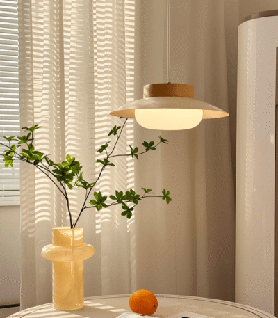 Hem & Trädgård > Belysning > Belysningsarmaturer > Taklampor Japansk Hänglampa i Krämfärgad Skålform