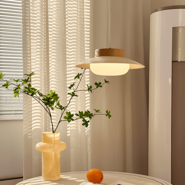 Hem & Trädgård > Belysning > Belysningsarmaturer > Taklampor Japansk Hänglampa i Krämfärgad Skålform