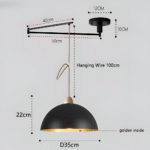 Hem & Trädgård > Belysning > Belysningsarmaturer > Taklampor Justerbar Järn Kuppel Hänglampa