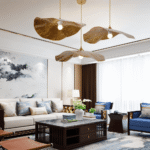 Hem & Trädgård > Belysning > Belysningsarmaturer > Taklampor Lyxig Pendellampa med Lotusblad i Guld