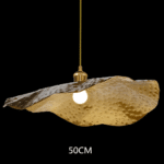 Hem & Trädgård > Belysning > Belysningsarmaturer > Taklampor Lyxig Pendellampa med Lotusblad i Guld