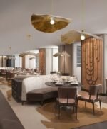 Hem & Trädgård > Belysning > Belysningsarmaturer > Taklampor Lyxig Pendellampa med Lotusblad i Guld