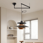 Hem & Trädgård > Belysning > Belysningsarmaturer > Taklampor Metall Trä Vipparm Hänglampa