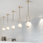 Hem & Trädgård > Belysning > Belysningsarmaturer > Taklampor Modern Guld Ellips Ring Glaskula LED Hänglampa