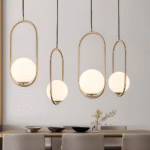 Hem & Trädgård > Belysning > Belysningsarmaturer > Taklampor Modern Guld Ellips Ring Glaskula LED Hänglampa