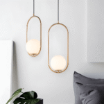 Hem & Trädgård > Belysning > Belysningsarmaturer > Taklampor Modern Guld Ellips Ring Glaskula LED Hänglampa
