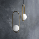 Hem & Trädgård > Belysning > Belysningsarmaturer > Taklampor Modern Guld Ellips Ring Glaskula LED Hänglampa