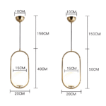 Hem & Trädgård > Belysning > Belysningsarmaturer > Taklampor Modern Guld Ellips Ring Glaskula LED Hänglampa