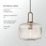Hem & Trädgård > Belysning > Belysningsarmaturer > Taklampor Nordisk Ribbad Glas Pendellampa