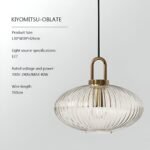 Hem & Trädgård > Belysning > Belysningsarmaturer > Taklampor Nordisk Ribbad Glas Pendellampa