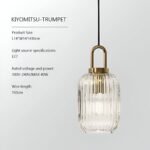 Hem & Trädgård > Belysning > Belysningsarmaturer > Taklampor Nordisk Ribbad Glas Pendellampa