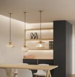 Hem & Trädgård > Belysning > Belysningsarmaturer > Taklampor Nordisk Ribbad Glas Pendellampa