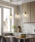 Hem & Trädgård > Belysning > Belysningsarmaturer > Taklampor Nordisk Ribbad Glas Pendellampa