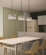 Hem & Trädgård > Belysning > Belysningsarmaturer > Taklampor Nordisk Ribbad Glas Pendellampa