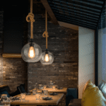 Hem & Trädgård > Belysning > Belysningsarmaturer > Taklampor Pendellampa med Glasboll i Rep