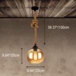 Hem & Trädgård > Belysning > Belysningsarmaturer > Taklampor Pendellampa med Glasboll i Rep