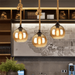 Hem & Trädgård > Belysning > Belysningsarmaturer > Taklampor Pendellampa med Glasboll i Rep