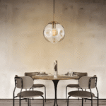 Hem & Trädgård > Belysning > Belysningsarmaturer > Taklampor Rund Champagne Grå Glas LED Pendellampa