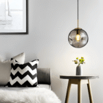 Hem & Trädgård > Belysning > Belysningsarmaturer > Taklampor Rund Champagne Grå Glas LED Pendellampa