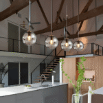 Hem & Trädgård > Belysning > Belysningsarmaturer > Taklampor Rund Champagne Grå Glas LED Pendellampa