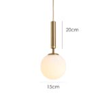 Hem & Trädgård > Belysning > Belysningsarmaturer > Taklampor Rund Vit Glas Skärm Hänglampa
