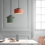 Hem & Trädgård > Belysning > Belysningsarmaturer > Taklampor Skandinavisk trä & järn Färgglad LED Hänglampa