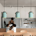 Hem & Trädgård > Belysning > Belysningsarmaturer > Taklampor Skandinavisk trä & järn Färgglad LED Hänglampa