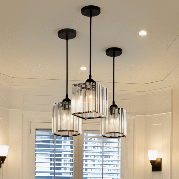 Hem & Trädgård > Belysning > Belysningsarmaturer > Taklampor Svart Guld Pendellampa Fyrkantig