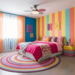 Hem & Trädgård > Belysning > Taklampor > Takfläktar med Belysning Färgglad Blomblad Design Takfläkt med Inbyggd LED-Belysning