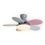 Hem & Trädgård > Belysning > Taklampor > Takfläktar med Belysning Färgglad Blomblad Design Takfläkt med Inbyggd LED-Belysning