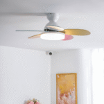 Hem & Trädgård > Belysning > Taklampor > Takfläktar med Belysning Färgglad Blomblad Design Takfläkt med Inbyggd LED-Belysning