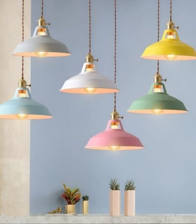 Lighting Färgglad Industriell LED Macaron Hängande Lampa