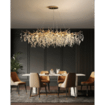 Lyxig Kristall Taklampa i Guld