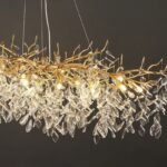 Lyxig Kristall Taklampa i Guld