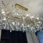 Lyxig Kristall Taklampa i Guld