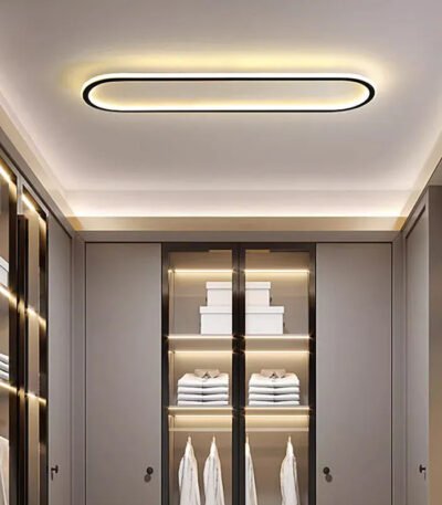 Modern Oval Taklampa i Svart