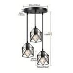 Vintage Taklampa i Svart Metall