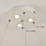 Pendant Lamp Lyxig Cirkelformad Taklampa med vita Fjädrar