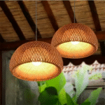 Pendant Light efze Handflätad Bambus Wicker Hänglampa