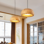 Pendant Light efze Handflätad Bambus Wicker Hänglampa