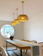 Pendant Light efze Handflätad Bambus Wicker Hänglampa