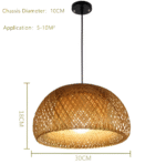 Pendant Light efze Handflätad Bambus Wicker Hänglampa