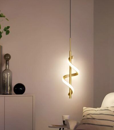 Pendant Lights Gyllene Spiralformad Taklampa