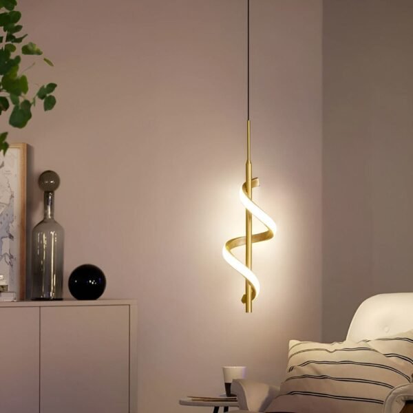 Pendant Lights Gyllene Spiralformad Taklampa