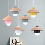 Pendant Lights Minimalistiska Macaron-Pendellampor av Trä