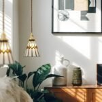 Pendant Lights Retro Geometrisk Hängande Lampa i Kopparglas