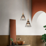 Pendant Lights Retro Geometrisk Hängande Lampa i Kopparglas